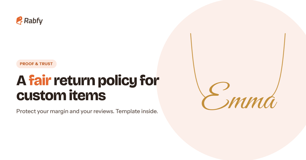 Return Policy for Personalized Items: A Fair Template for Online Sellers